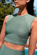 Speedo Women's Short Sleeve Mesh Crop Top  Crop Top  Speedo