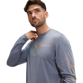 Speedo Men's Long Sleeve Graphic Swim Rashguard  Long Sleeve Rash Guard  Speedo