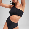 Speedo Women's Flu3Nte Terry Asymmetrical Cut Out One Piece Swimsuit  One Piece Swimsuits  Speedo