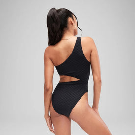 Speedo Women's Flu3Nte Terry Asymmetrical Cut Out One Piece Swimsuit  One Piece Swimsuits  Speedo