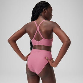 Speedo Women's Solid Racerback Crop Top  Crop Top  Speedo