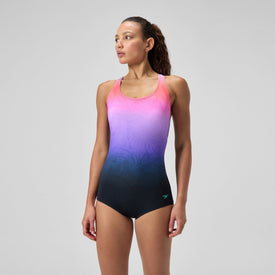 Speedo Women's Texture Ombre Ultraback One Piece Swimsuit  Competition Swimsuits  Speedo
