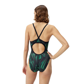 Speedo Space Train Flyback One Piece Swimsuit  Swim Team Prints  Speedo