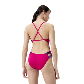 Speedo Women's Solid Twist Back One Piece Swimsuit  One Piece Swimsuits  Speedo