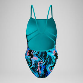 Speedo Women's Printed Web Back One Piece