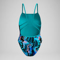 Speedo Women's Printed Web Back One Piece  One Piece Swimsuits  Speedo