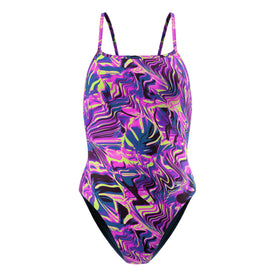 Speedo Women's Printed Web Back One Piece  One Piece Swimsuits  Speedo