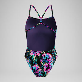 Speedo Women's Swimsuit Printed V-Back One Piece  One Piece Swimsuits  Speedo