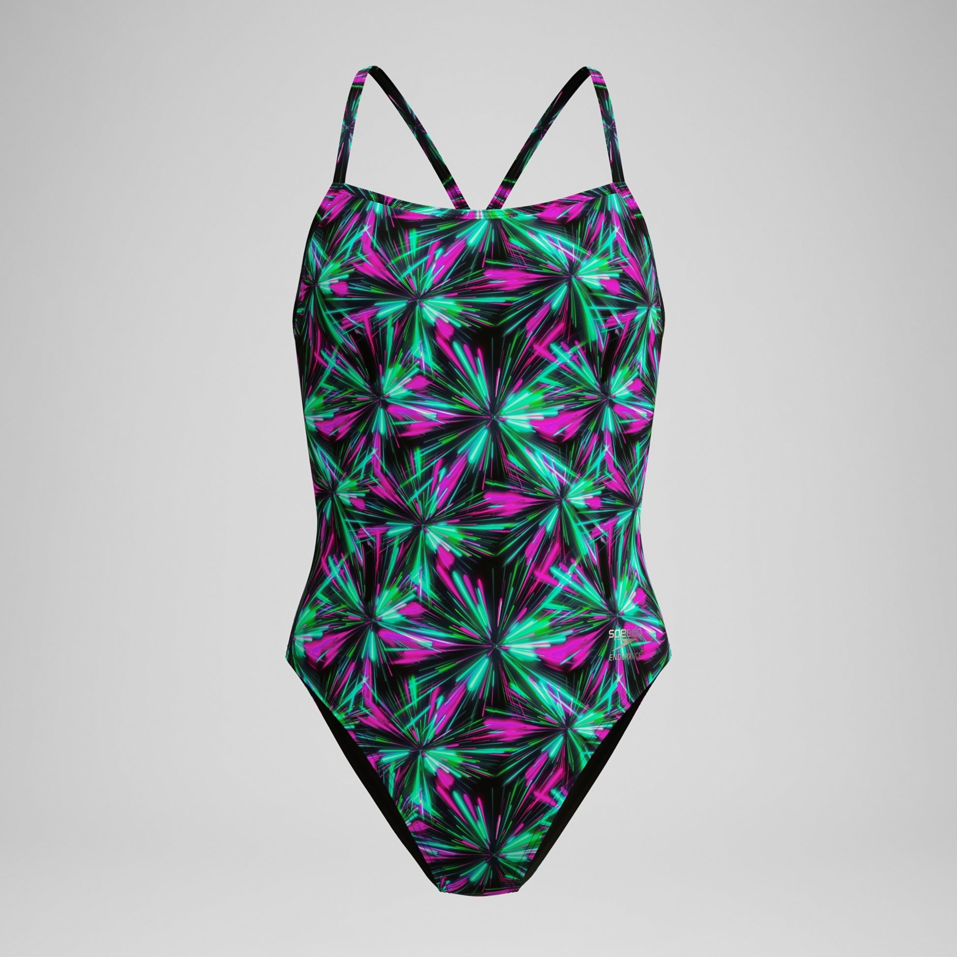 Speedo Women's Swimsuit Printed V-Back One Piece  One Piece Swimsuits  Speedo