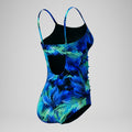Speedo Women's Adjustable Print Shirred One Piece Swimsuit  One Piece Swimsuits  Speedo