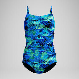 Speedo Women's Adjustable Print Shirred One Piece Swimsuit  One Piece Swimsuits  Speedo