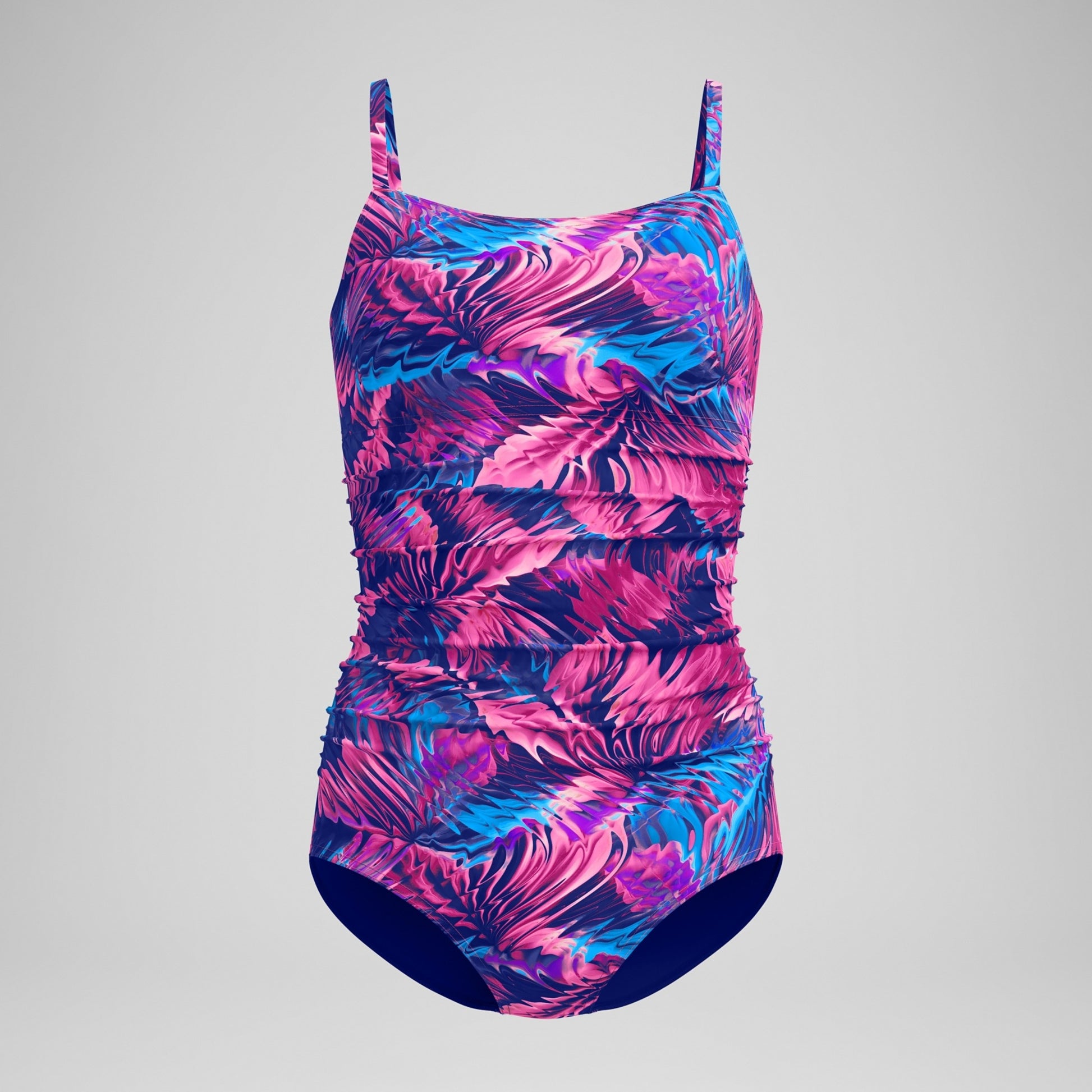 Speedo Women's Adjustable Print Shirred One Piece Swimsuit  One Piece Swimsuits  Speedo