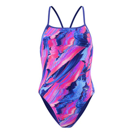 Speedo Women's Printed Turnback One Piece Swimsuit  One Piece Swimsuits  Speedo