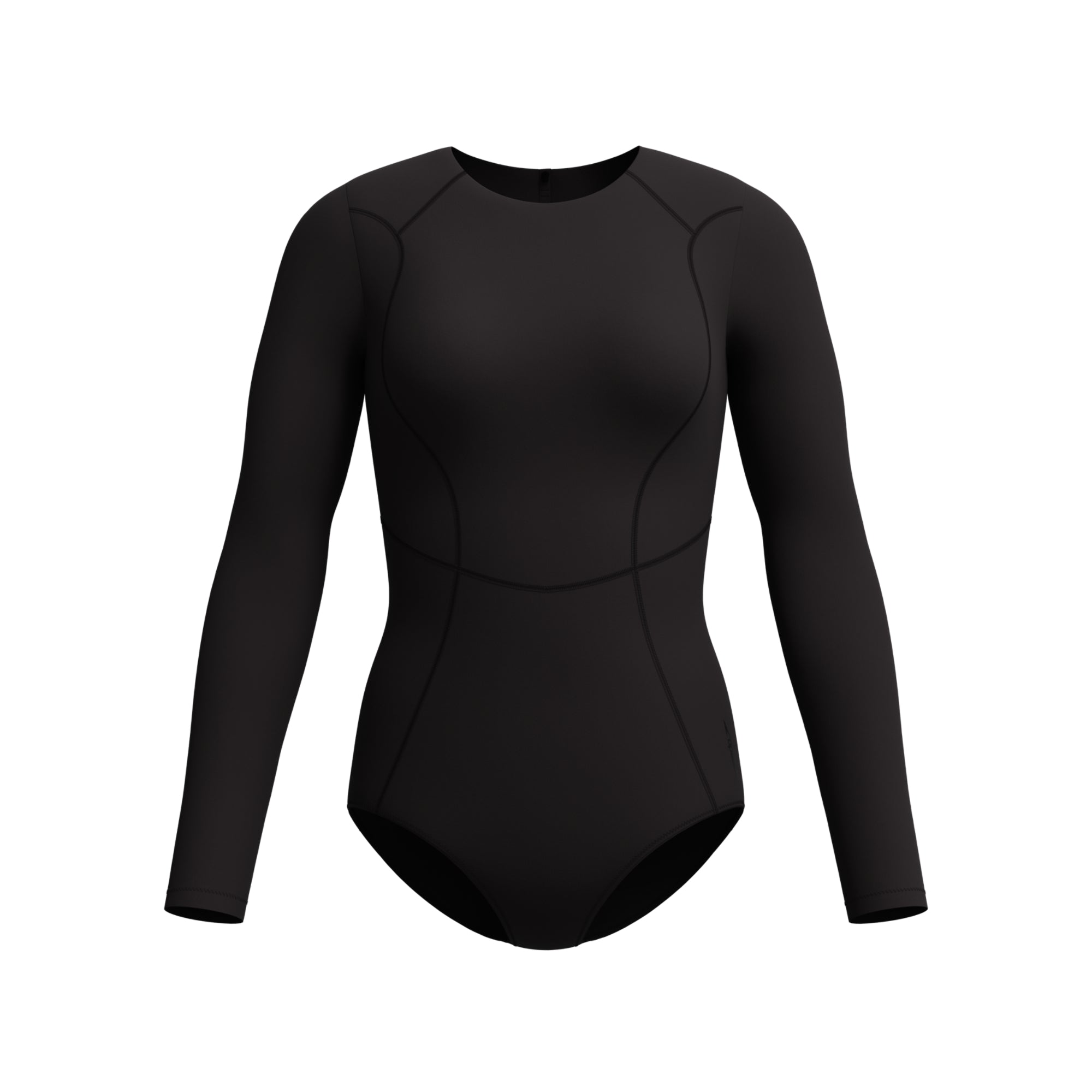 Speedo Women's Colorblock Long Sleeve Zip Back One Piece Swimsuit