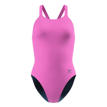 Speedo Women's Solid Leaderback One Piece Swimsuit  One Piece Swimsuits  Speedo