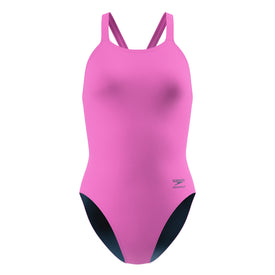 Speedo Women's Solid Leaderback One Piece Swimsuit  One Piece Swimsuits  Speedo