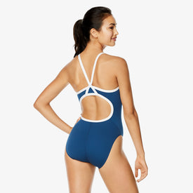 Speedo Solid Endurance Thin Strap One-Piece Swimsuit  Team Core  Speedo