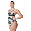 Speedo Women's Contort Stripes Crossback One Piece Swimsuit  One Piece Swimsuits  Speedo