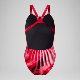 Speedo Women's Linear Lava Leaderback One Piece Swimsuit  One Piece Swimsuits  Speedo