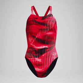 Speedo Women's Linear Lava Leaderback One Piece Swimsuit  One Piece Swimsuits  Speedo
