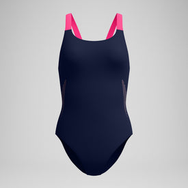 Speedo Women's Solid Boom Leaderback One Piece  One Piece Swimsuits  Speedo