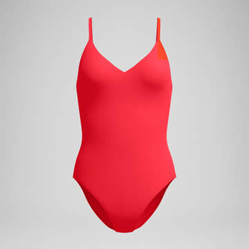 Speedo Women's Solid V-Neck One Piece Swimsuit