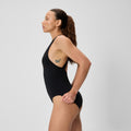 Speedo Women's Solid Scoop Neck One Piece Swimsuit  One Piece Swimsuits  Speedo