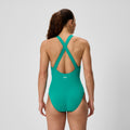 Speedo Women's Solid Scoop Neck One Piece Swimsuit  One Piece Swimsuits  Speedo