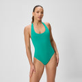 Speedo Women's Solid Scoop Neck One Piece Swimsuit  One Piece Swimsuits  Speedo