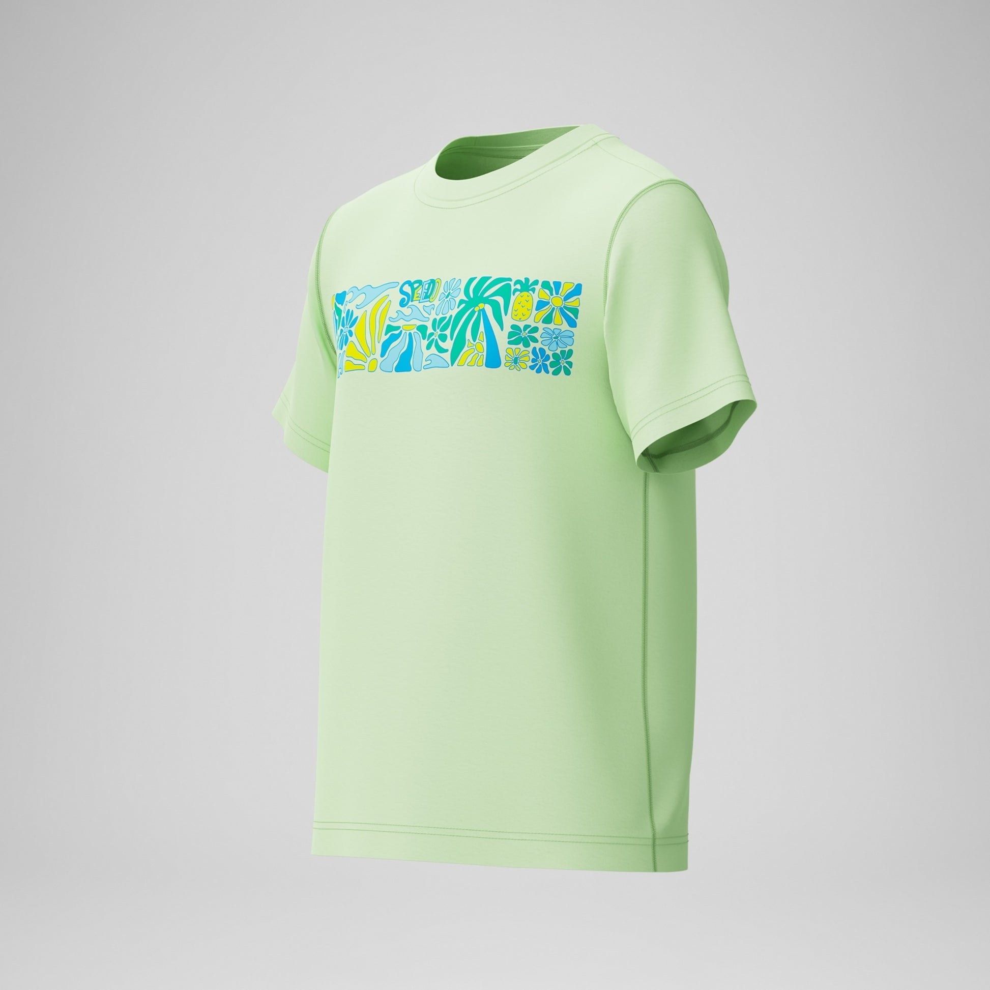 Speedo Boy's Short Sleeve Graphic Swim Shirt  Boys Rash Guard  Speedo