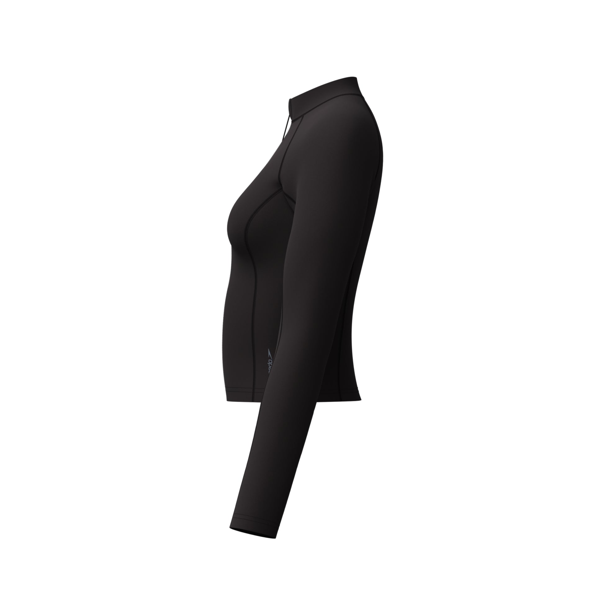 Speedo Women's Long Sleeve Solid Zip Rashguard  Long Sleeve Rash Guard  Speedo