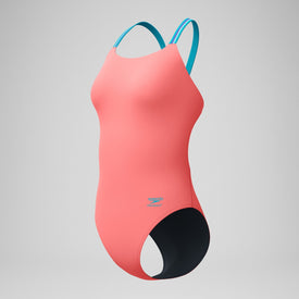 Speedo Women's Solid Comfort V-Back One Piece Swimsuit