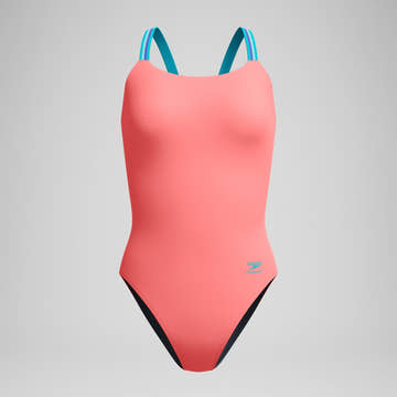 Speedo Women's Solid Comfort V-Back One Piece Swimsuit