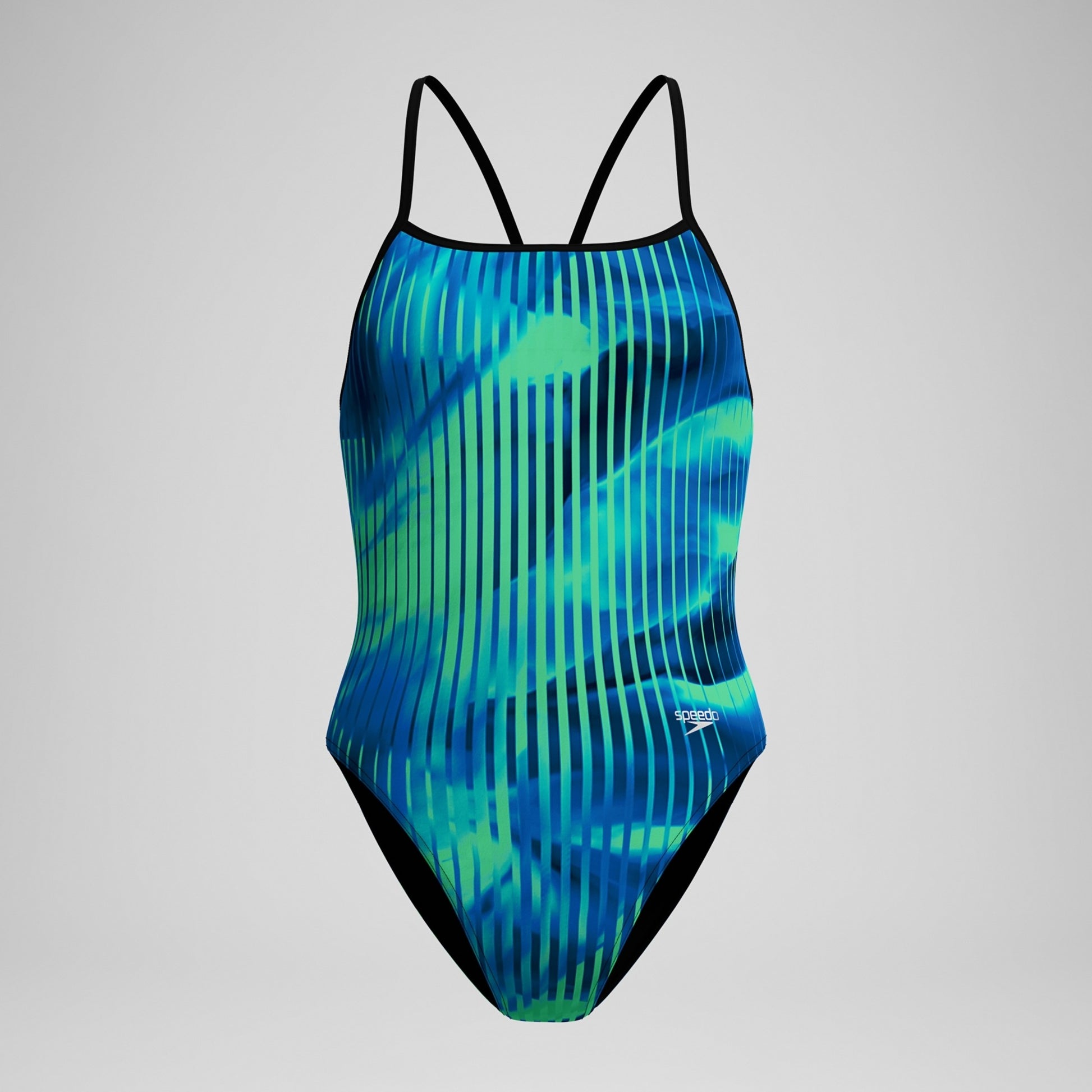 Speedo Women's Linear Lava Turnback One Piece Swimsuit  One Piece Swimsuits  Speedo