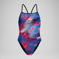 Speedo Women's Linear Lava Turnback One Piece Swimsuit  One Piece Swimsuits  Speedo