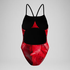 Speedo Women's Linear Lava Turnback One Piece Swimsuit  One Piece Swimsuits  Speedo