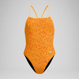 Speedo Women's Female Petal Polygon Turnback One Piece Swimsuit  One Piece Swimsuits  Speedo