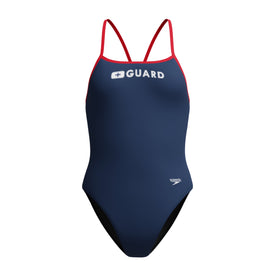 Speedo Women's Guard Endurosoft Turnback One Piece Swimsuit  Lifeguard One Piece  Speedo