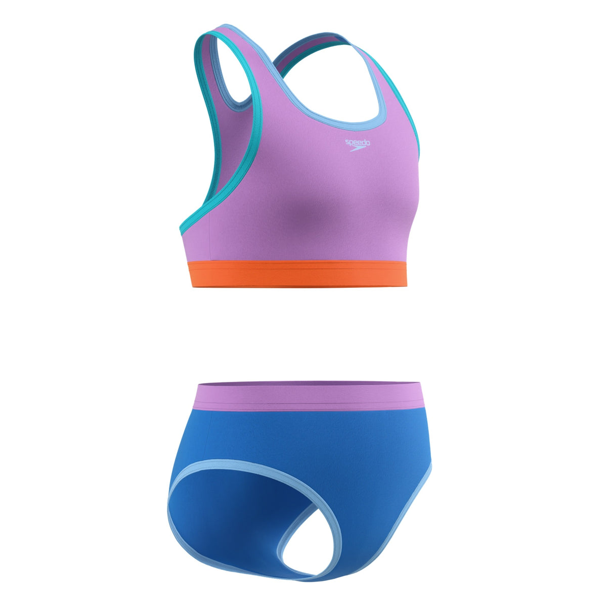 Speedo Girls Solid Racerback Set Two Piece Swimsuit  Two Piece Swimsuits  Speedo