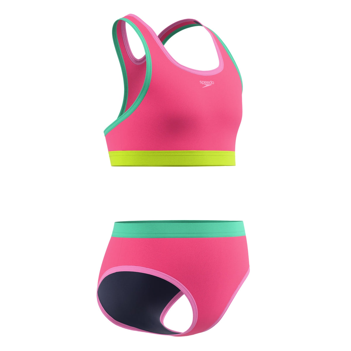 Speedo Girls Solid Racerback Set Two Piece Swimsuit  Two Piece Swimsuits  Speedo