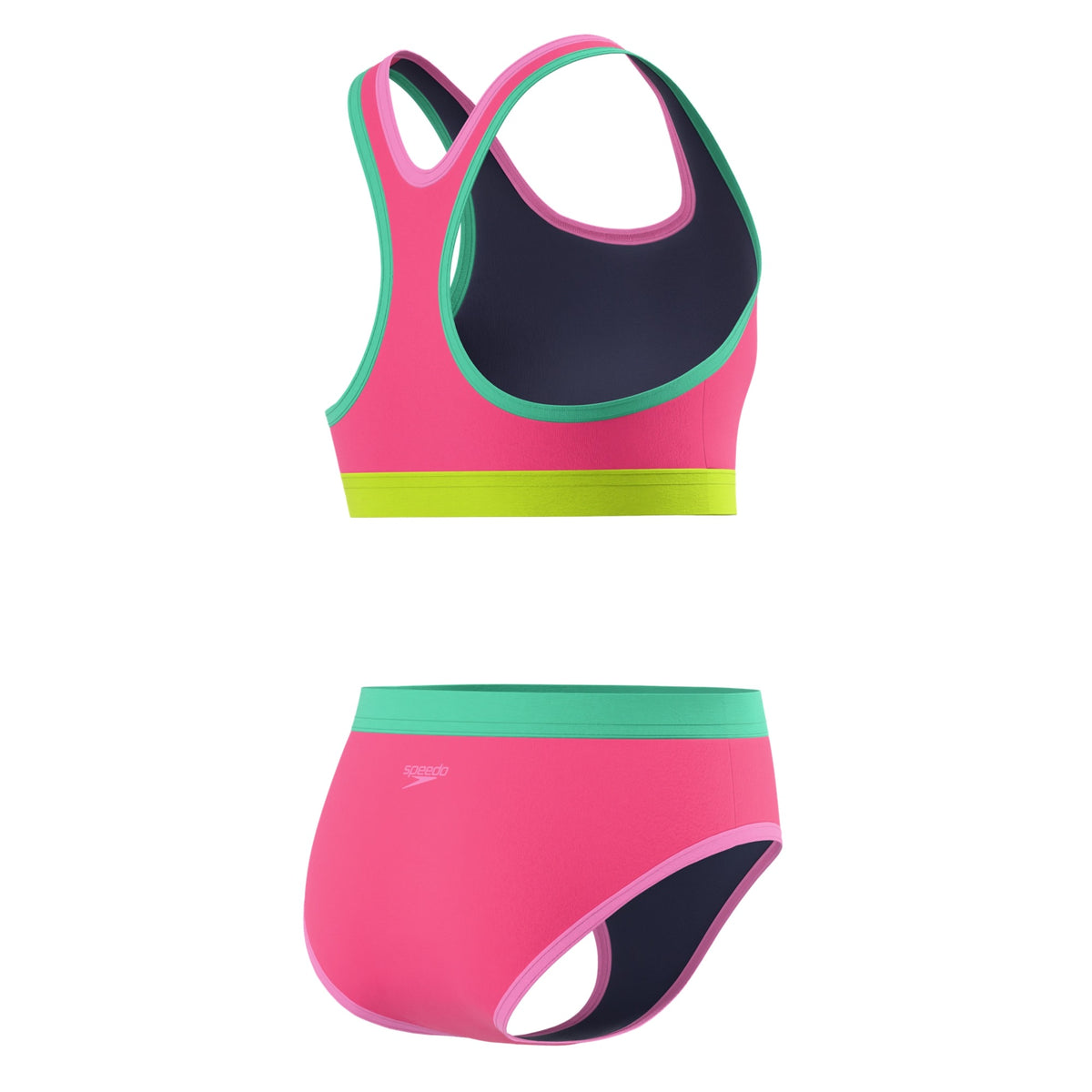 Speedo Girls Solid Racerback Set Two Piece Swimsuit  Two Piece Swimsuits  Speedo