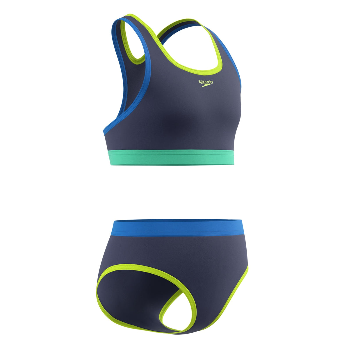 Speedo Girls Solid Racerback Set Two Piece Swimsuit  Two Piece Swimsuits  Speedo