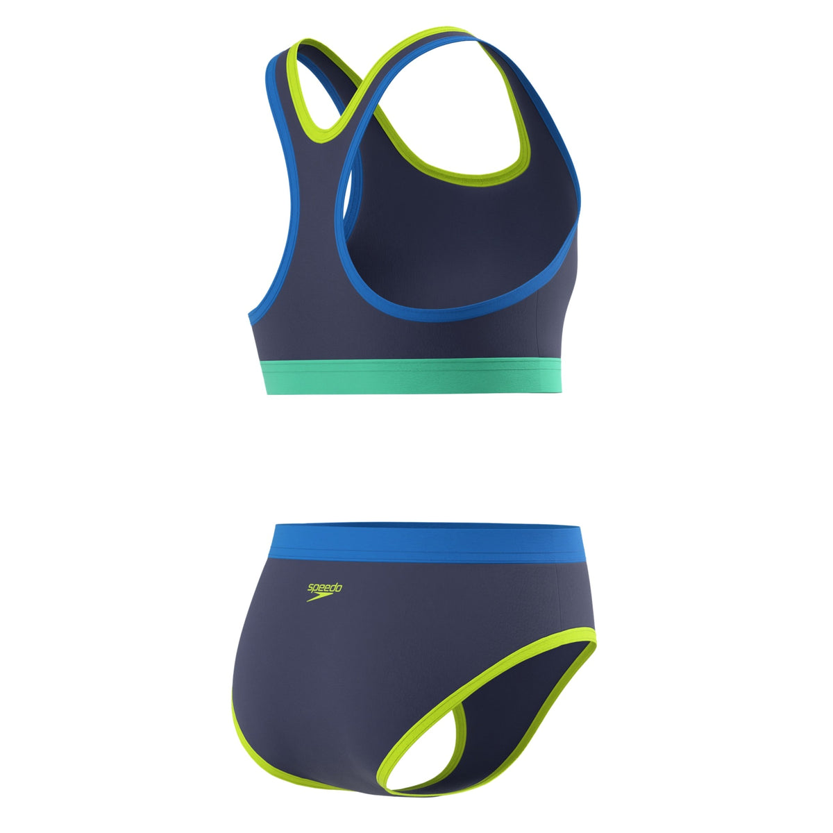 Speedo Girls Solid Racerback Set Two Piece Swimsuit  Two Piece Swimsuits  Speedo
