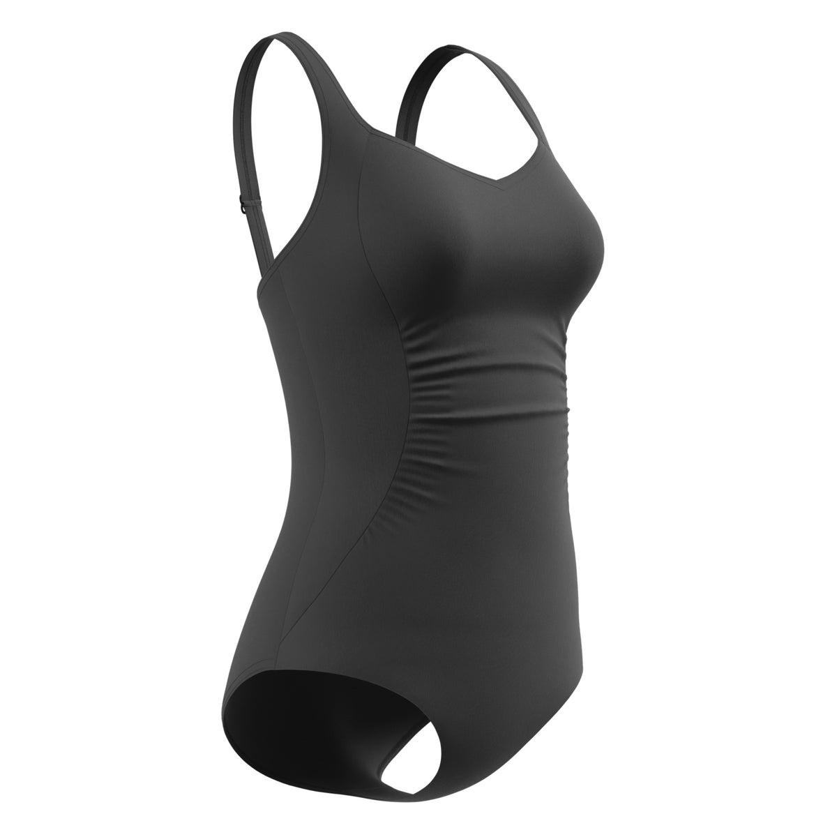 Speedo Women's Solid Shirred One Piece Swimsuit  One Piece Swimsuits  Speedo