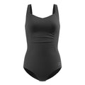 Speedo Women's Solid Shirred One Piece Swimsuit  One Piece Swimsuits  Speedo