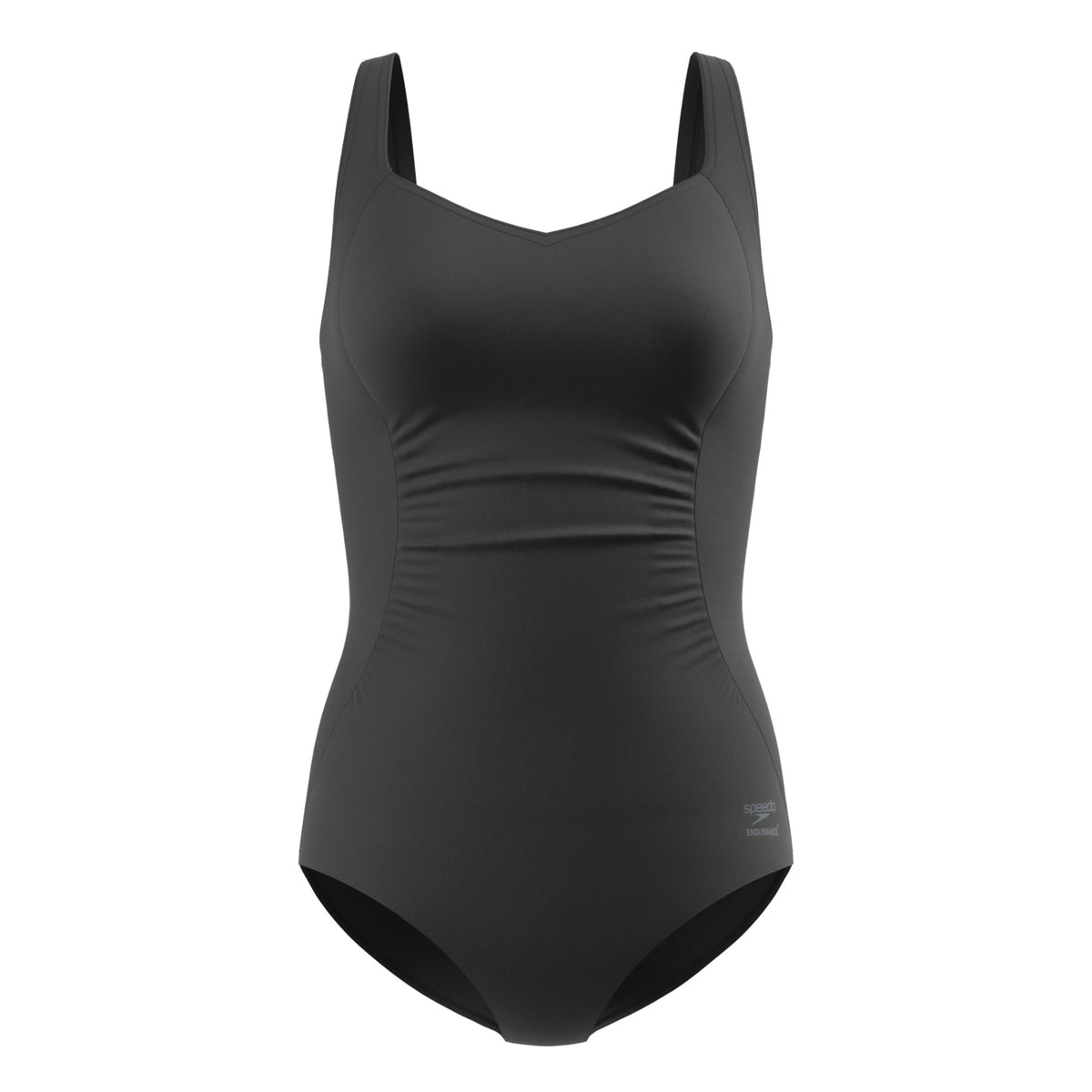 Speedo Women's Solid Shirred One Piece Swimsuit  One Piece Swimsuits  Speedo