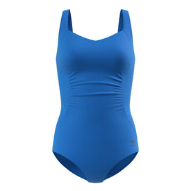 Speedo Women's Solid Shirred One Piece Swimsuit  One Piece Swimsuits  Speedo