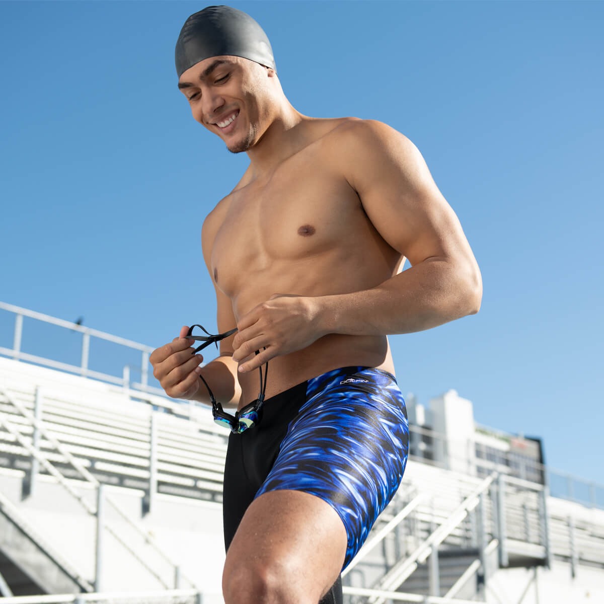 Men Ril Dolfin Reliance Zephyr Jammer – Red Asymmetrical | Swim2000.com