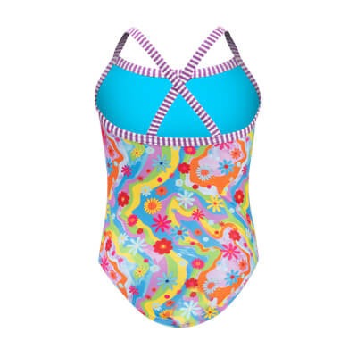 Dolfin Girls' Uglies Buttercup Criss-Cross Back One Piece Swimsuit  Girls One Piece  Dolfin