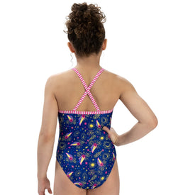 Dolfin Girls' Uglies Moonlight Criss-Cross Back One Piece Swimsuit    Dolfin